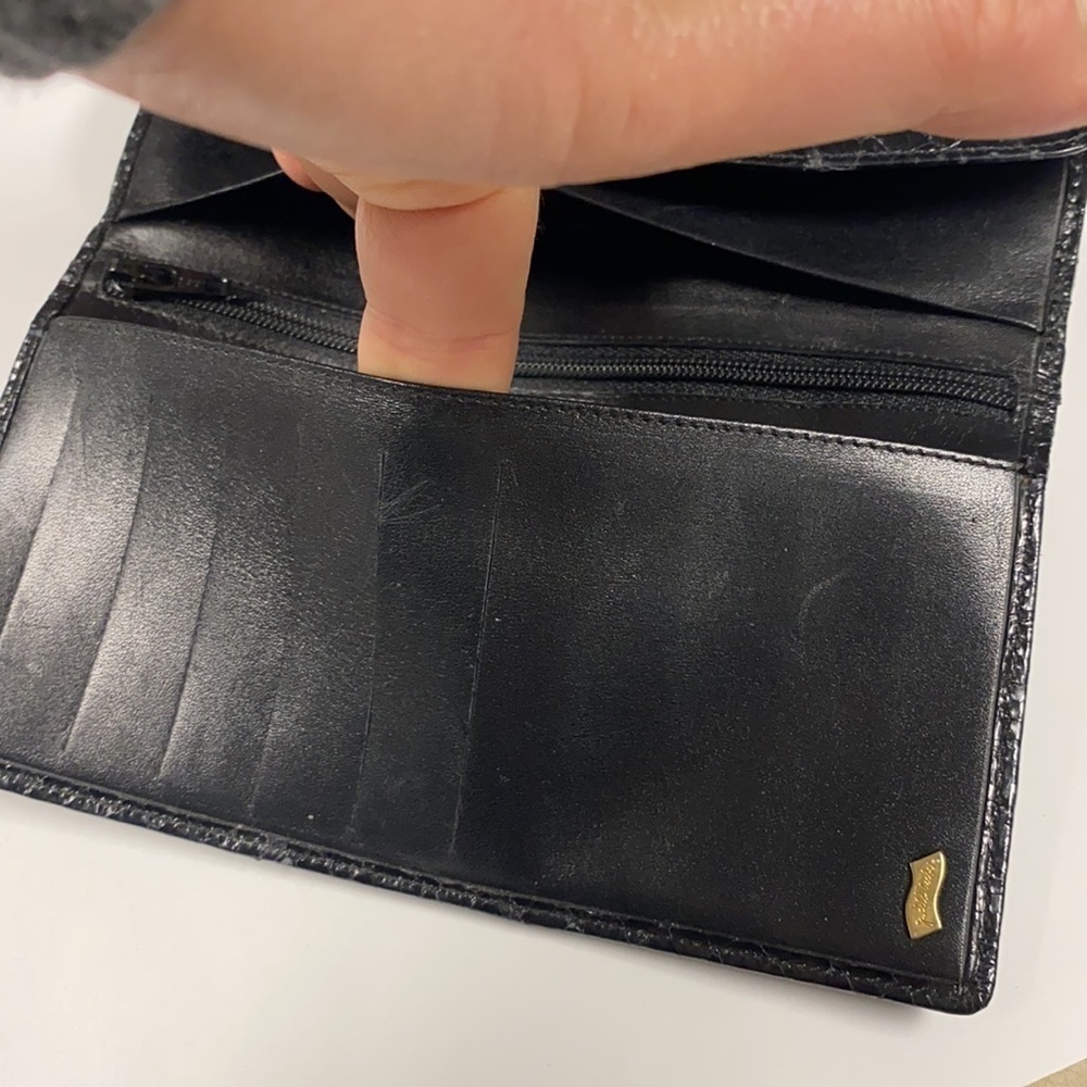 Judith Leiber Black Python Long Clutch Wallet - image 13